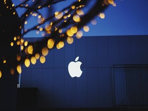 apple logo on building