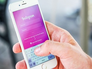 browsing instagram on phone