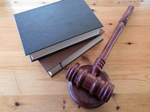 gavel and books