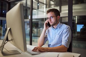 man calling to ask for IT support