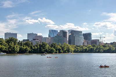Potomac River and Skyline of Arlington, Virginia, USA (Summer)